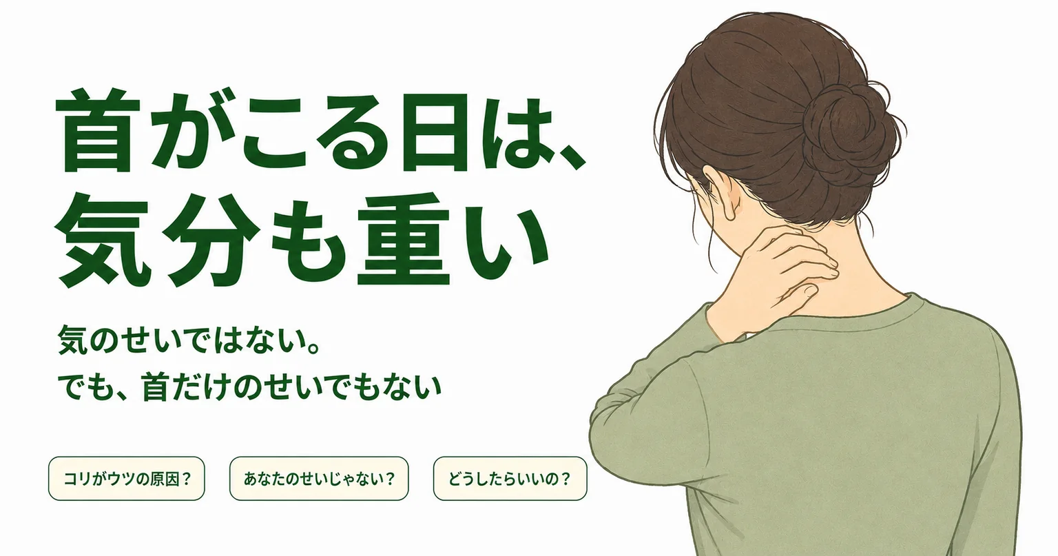 「首がこる日は、気分も重い」── 気のせいではない。でも、首だけのせいでもない